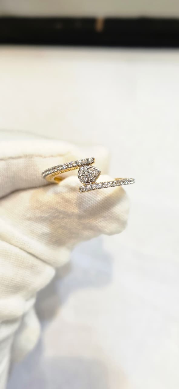 Geometric Diamond Pave Square Signet Ring