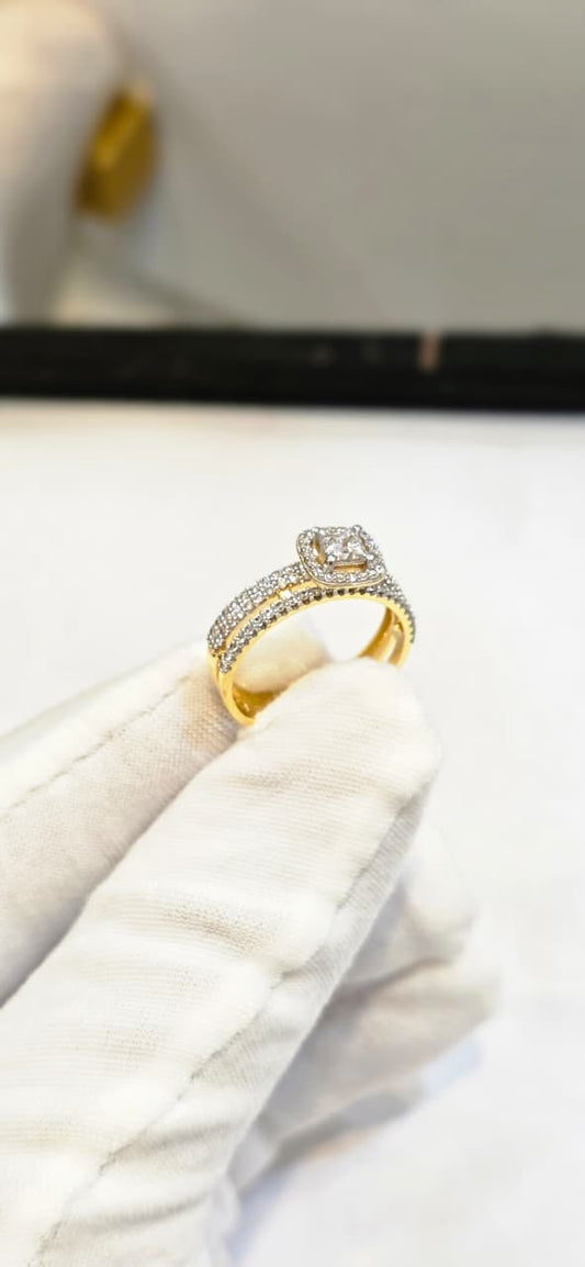 Diamond Pave Crossover Ring